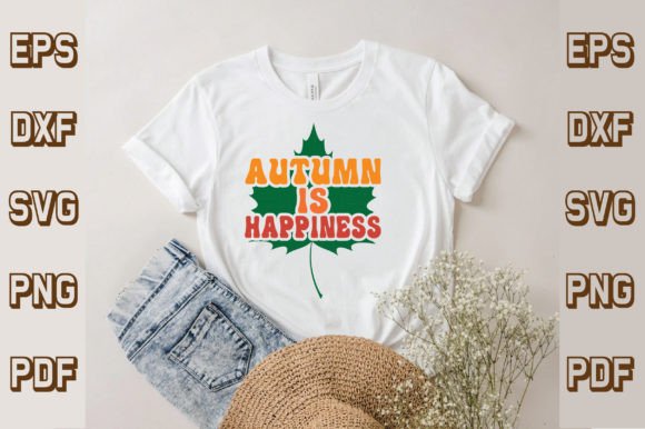 Autumn is Happiness Svg, Retro Fall T-Shirt Designs