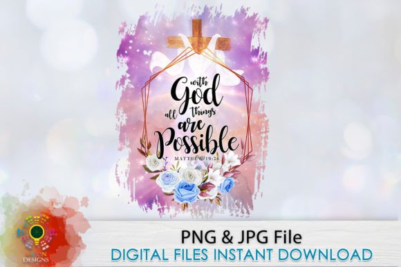 With God All Things Are Possible Png Sub for T-Shirt Designs